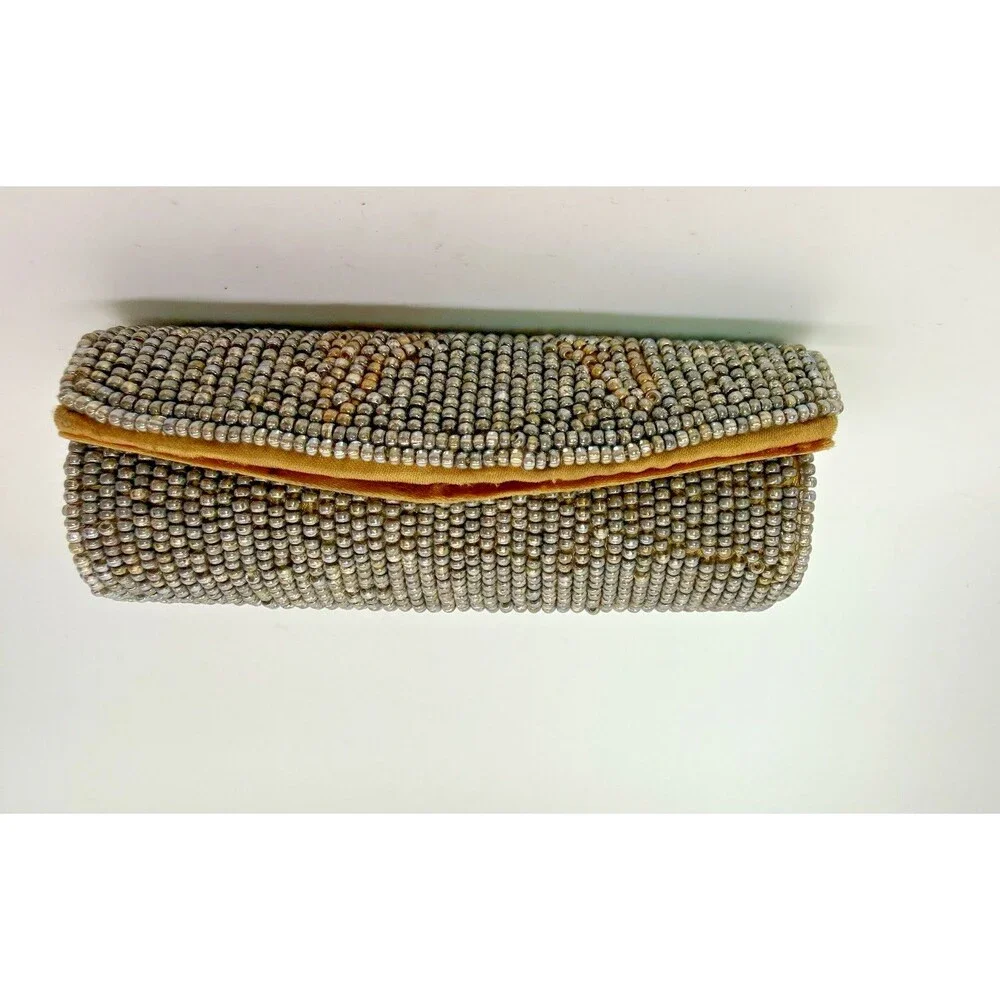 Vintage Beaded Lipstick Case Handmade Purse Holder, L.A. Colors Smitten Lipstick
